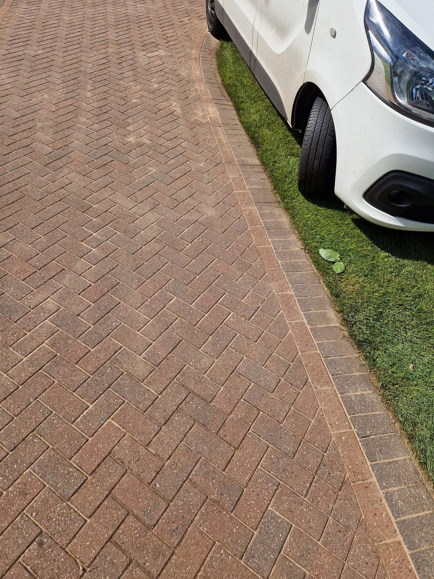 Block paved driveway after professional pressure washing in Redditch, Worcestershire