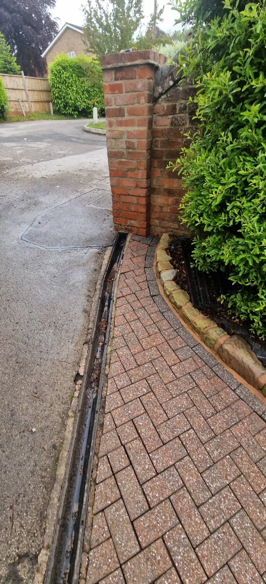 Block paved driveway after professional pressure washing in Redditch, Worcestershire